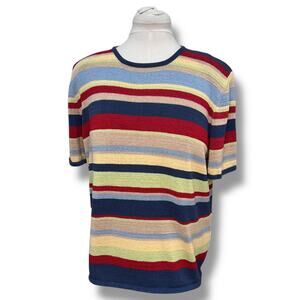 Alfred Dunner Vintage Women’s Short Sleeve Crew Neck Knit Sweater, size XL